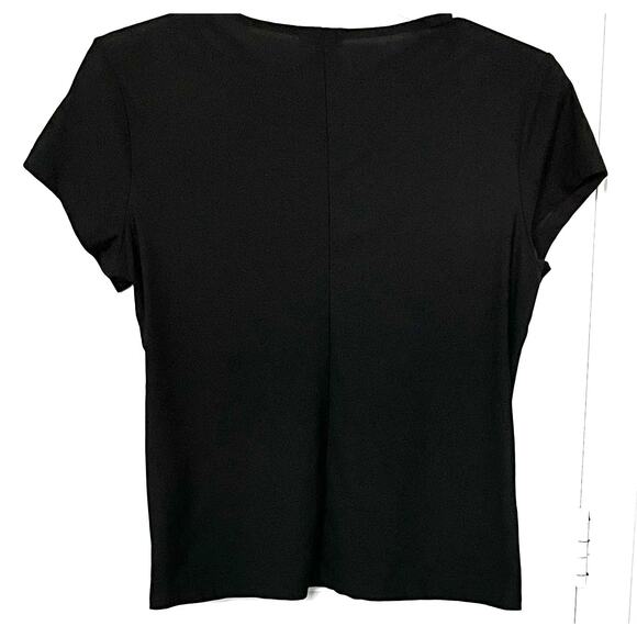 A.U.W. SHORT SLV, PULL-OVER, ROUND NECK W/ATTACHED BANDS, WOMENS, L, SOLID BLACK - Picture 4 of 9